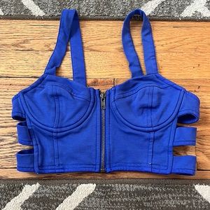 Sexy blue bustier crop top